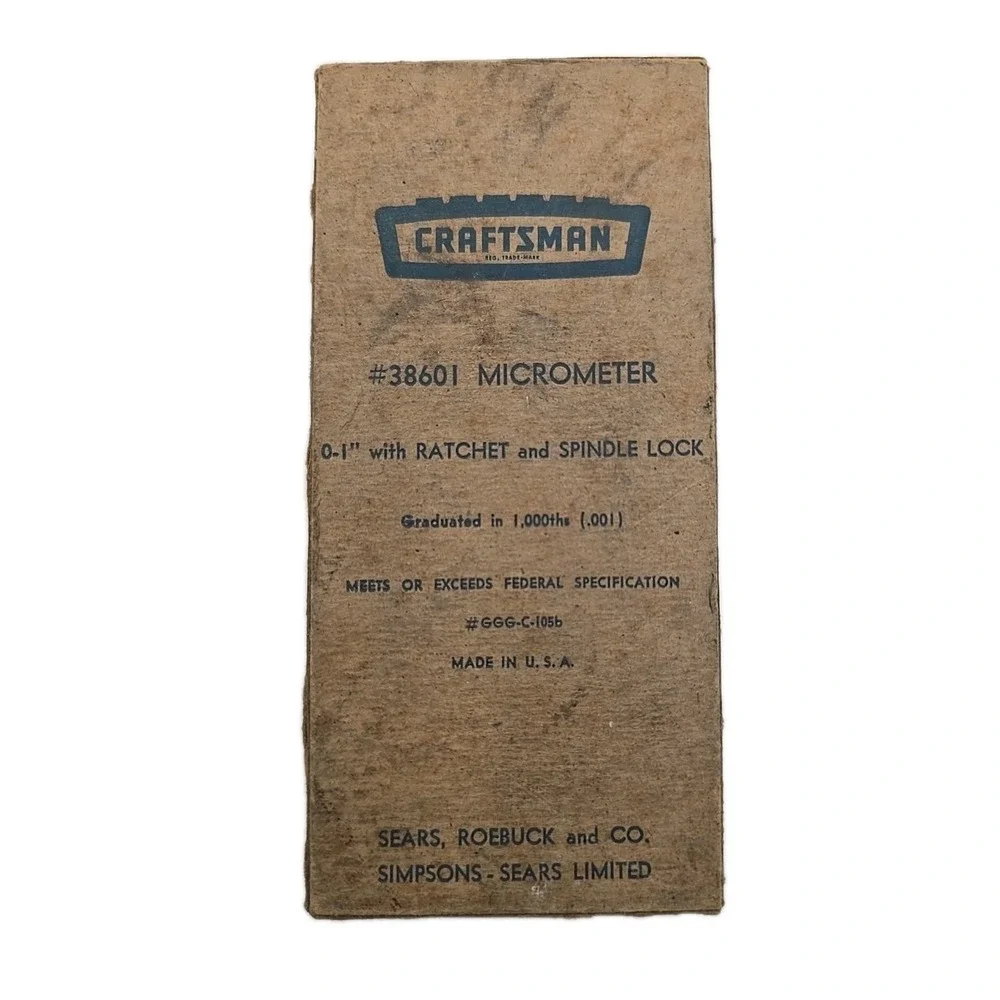 Vintage Craftsman # 38601 DJ Micrometer 0-1